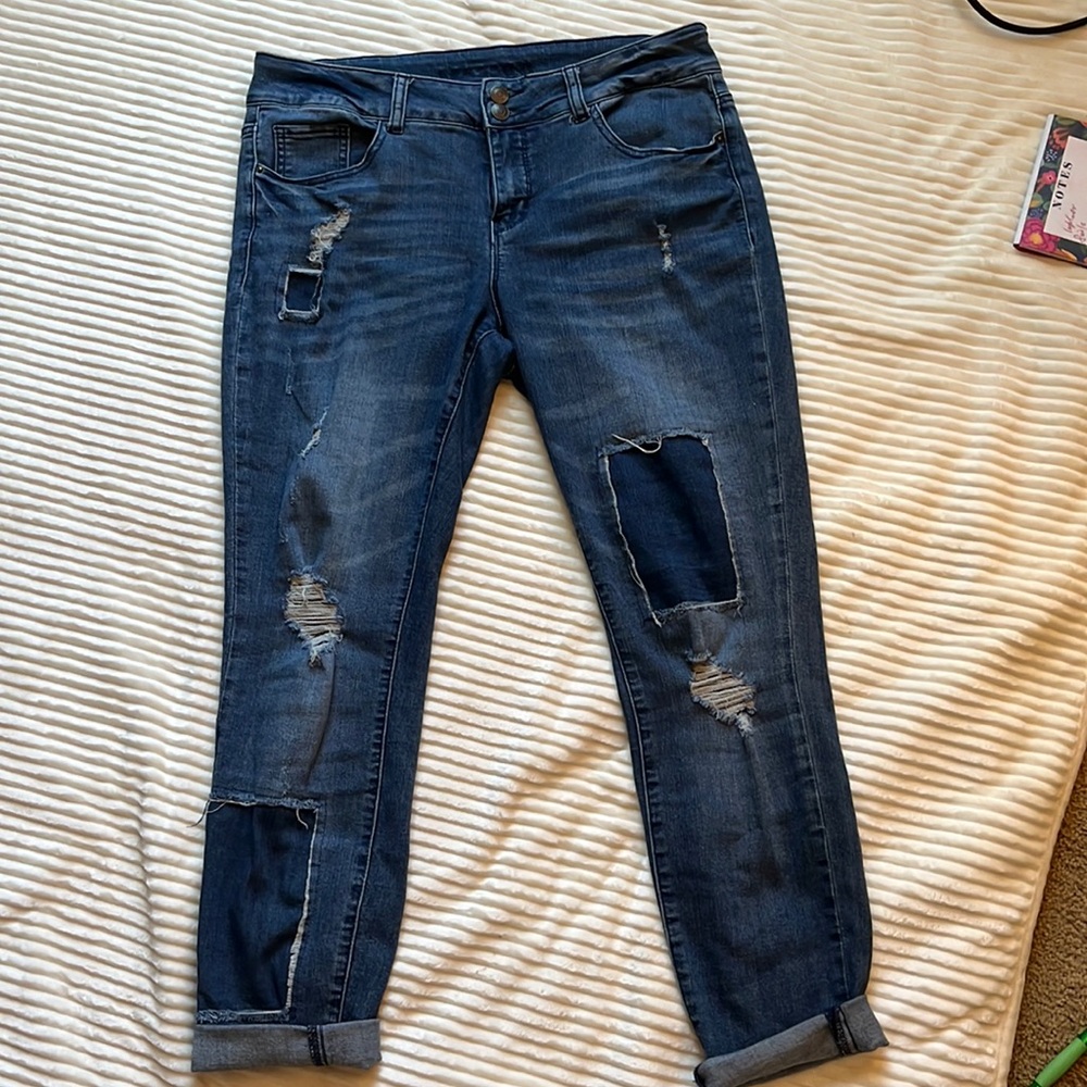 Mazzini distress patchwork skinny jeans size 12